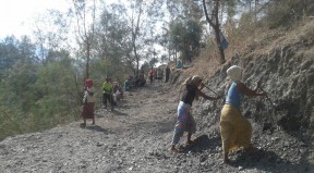 Maluk Feto sira Partisipa iha Konstrusaun Estrada