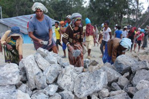 Partispasaun maluk feto iha konstrusaun estrada iha Suku Tapo Tas, Bobonaro