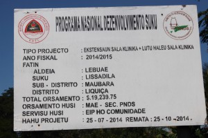 Kuadru Informasaun Projetu Programa PNDS