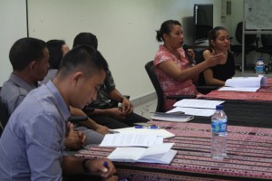Diretora PNDS, Dulce Guterres Junior halao nia intervensaun konaba treinamentu sistema planeamentu no gestaun obra iha Centru Treinamentu Tibar