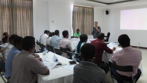 Diretora PNDS, Dulce Guterres Junior Hala'o Intervensaun iha Enkontru Koordenasaun Tinan 2018 iha Salaun Enkontru Hotel Ramelau, Dili.