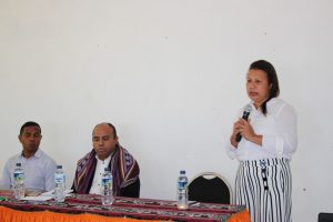 Dulce Guterres Junior, Nudar Diretora Nasional PNDSHala'o Intervensaun iha Enkontru Mata Dalan Implementasaun PNDS ba Chefe Suku 18 RAEOA nian iha RAEOA, Oecusse/Ambeno.