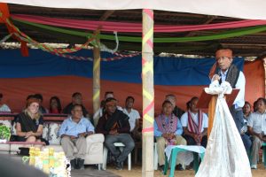 Vice Ministro Administrasaun Estatal, Abilio Jose Caetano Hala'o Intervensaun ba Inaugurasaun Be'e Mos iha Aldeia Uabe, Suku Atara.