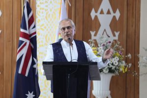 Sua Exelénsia Prezidente Repúblika, José Ramos-Horta, halo intervensaun iha konfresia Internasional Sidade Amigas entre Governu Timor-Leste ho Governu Ausrtalia iha salaun Nobre Ministériu Negósiu Estranjeiru no Kooperasaun.