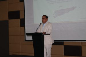 Sua Exelénsia Ministru Administrasaun Estatál, Tomas do Rosario Cabral, abertura Reuniaun konsellu ba kordernasaun territorial Presidente Autoridades Munisipais.