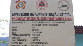 Quadru avizu ba Projetu Estrada rural pakote iha Katrai Leten, Postu Administartivu Letefoho.