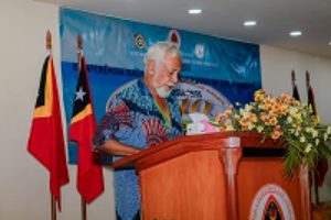 Sua Exelénsia Primeiru Ministru RDTL, Kay Rala Xanana Gusmão, halo intervensaun iha Konferénsia Nasionál no Anivesáriu ba Dala-10 Ezisténsia PNDS iha salaun Centro Convenção Dili (CCD).