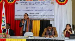 Sua Exelençia Ministru MAE, Tomás do Rosário Cabral, partisipa iha seminár Estudo Comparativo kona-ba Boas Praticas entre Postu Administrativu.