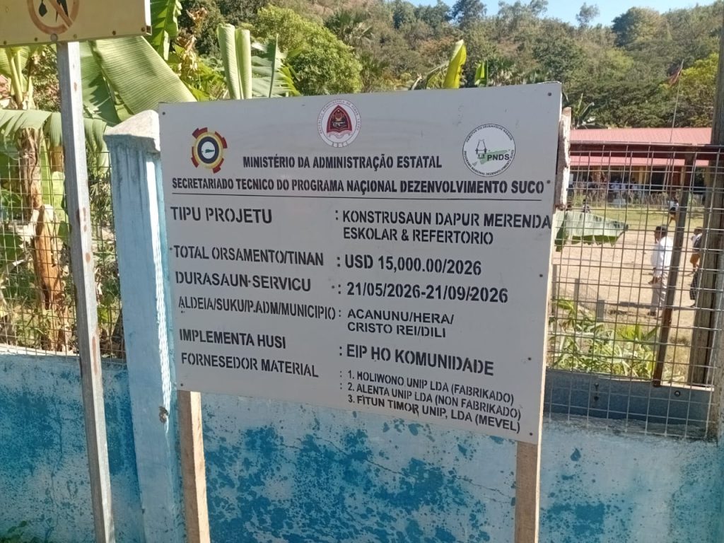 kuadru Projetu implementasaun Programa Nasional Dezenvolvimentu Suku.