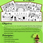 Marketing poster listing the objectives and principals of PNDS, written in Tetun.
