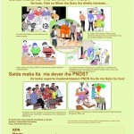 Marketing poster listing the rights and responsibility of the community in PNDS, written in Tetun.