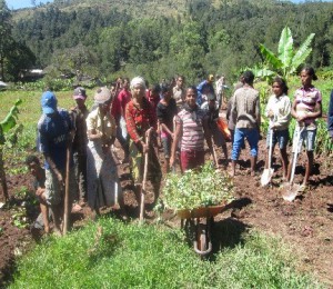 Community members pose for a photo. 