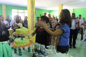 Cake cutting, figuratively this Centre is already a place of public service at Soro village