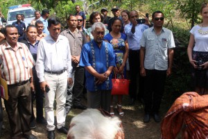 President of the OASER Authority with his team welcoming by community by traditional ceremony