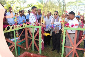 Vice Minister, Tomas Cabral was accompanied by coo - Chef Miguel and Liquica Municipal Administrator officially inauguration clean water project
