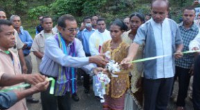 The President of the Republic was accompanied by the Secretary of State as officials inaugurated a bridge in the Hatolia village