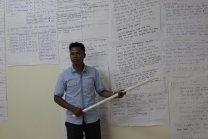 Role-play on presenting reports to the community