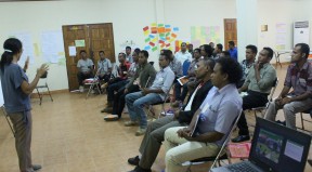 Participants are concentrating very hard during training provided by training facilitators
